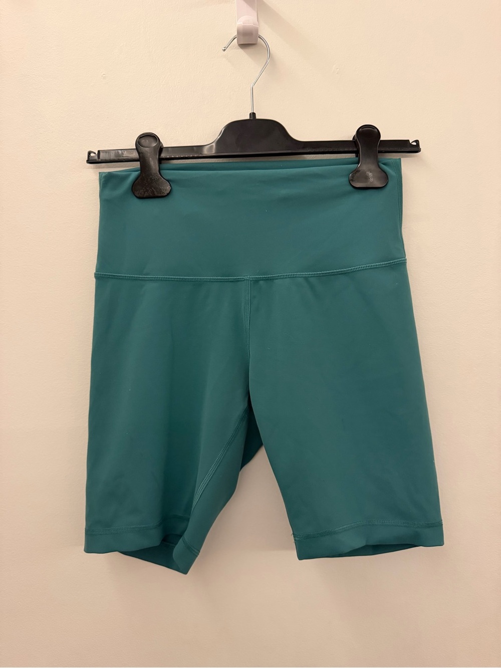 Lululemon Teal Green High-Waisted Biker Shorts